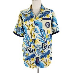 Match Up Tampa Bay Rays Hawaiian shirt mens yellow medium Dri-Fit Stadium NEW